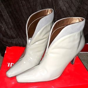 Grey Patent Ankle booties